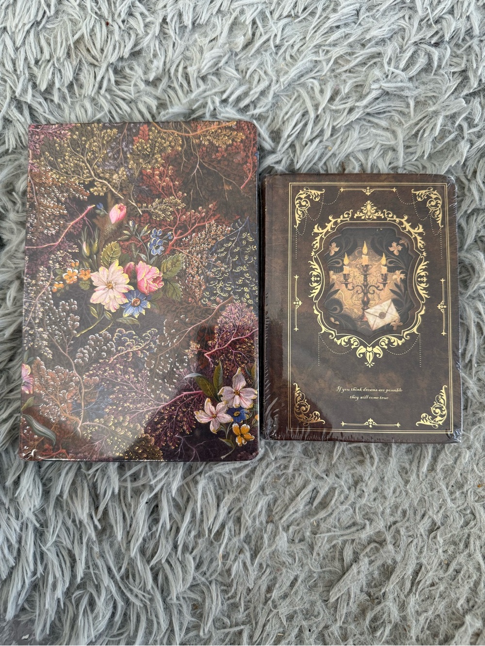 Ornate Floral Hardcover Journal Duo - Brown
